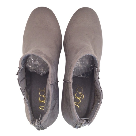 Sugar Juliette Womens Gray Faux Suede Ankle Boots Booties Size 8M - Picture 7 of 9